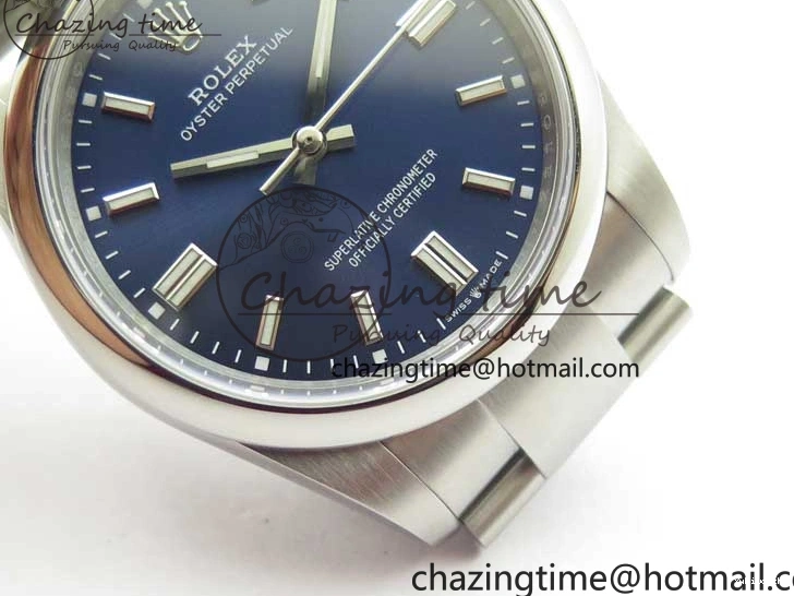Blue 36mm Perpetual Dial Edition BP Best Bracelet 126000 Dark Oyster on SS 0412
